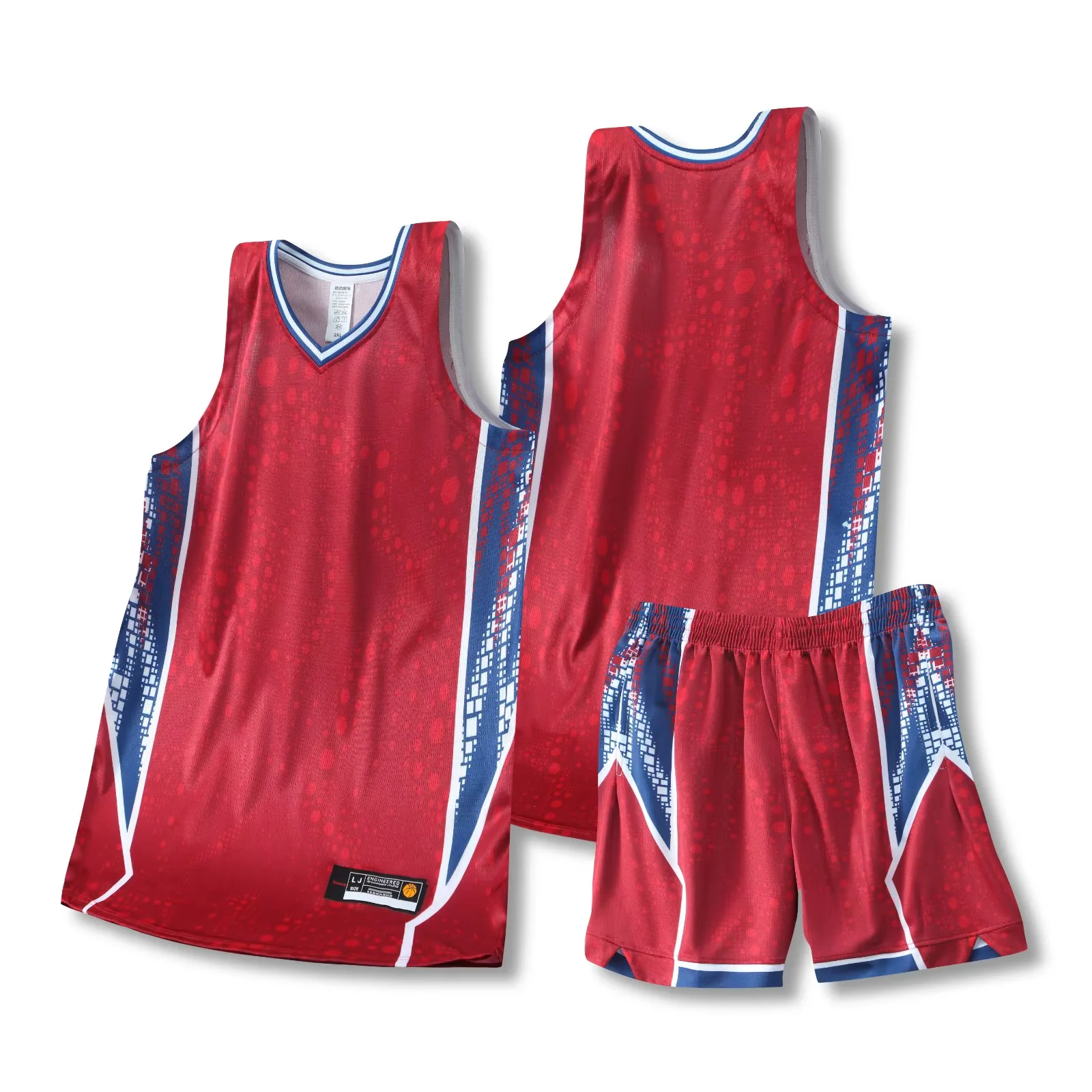 Simple and casual men's basketball tracksuit set: vest + shorts